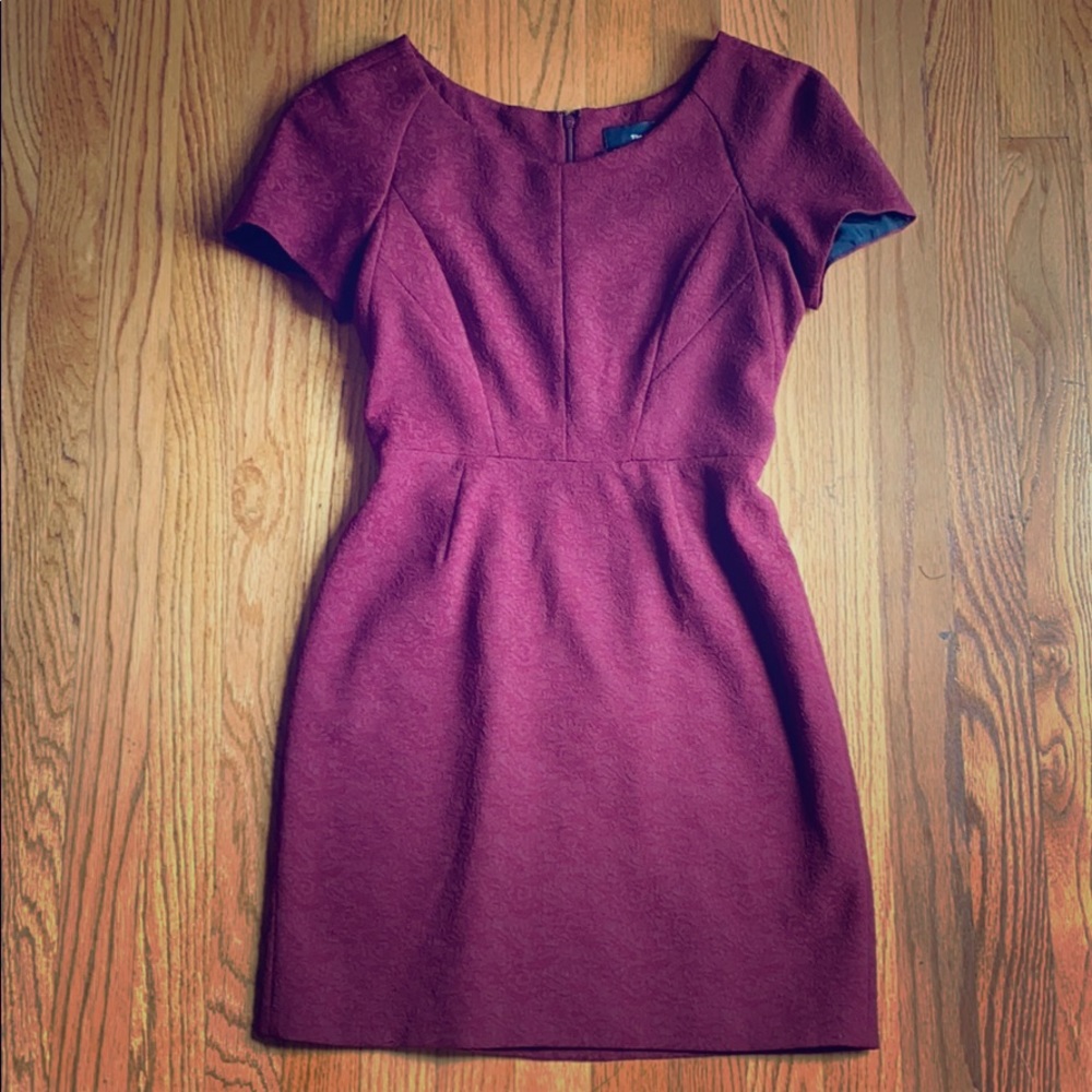 The Kooples Burgundy Scoop Neck Dress